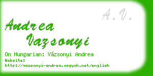 andrea vazsonyi business card